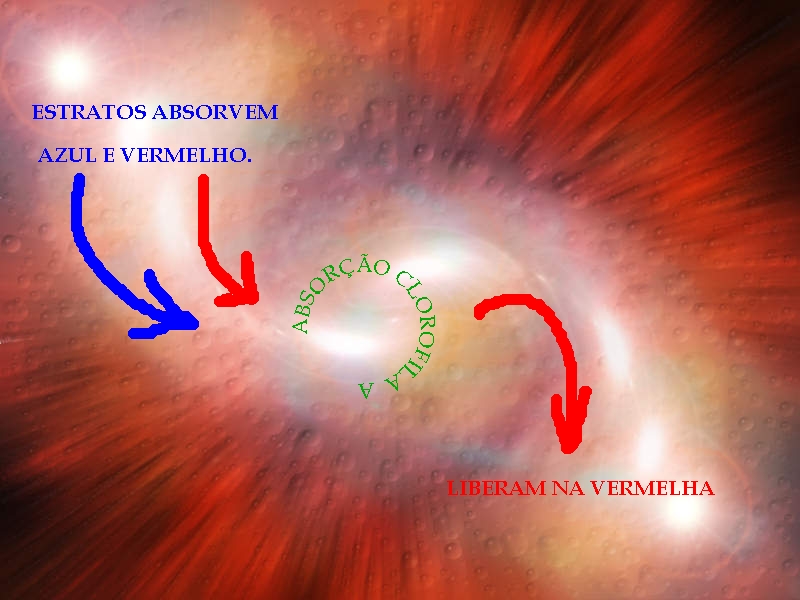 EXPLICATIVO PARA ESTRATOS QUE ABSORVEM FTONS DE ENERGIA AZUL E VERMELHA E LIBERAM FTONS NA ENERGIA INFRA-VERMELHA E VERMELHO LONGA  PARTIR DA RADIAO SOLAR EM PLANTAS. - ST/EI/AM,PQR-RMCTBA-PR-BR,2000.